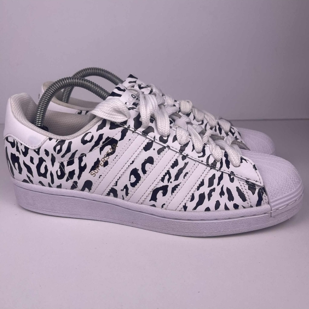 Adidas Superstar Leopard Print White and Black Women's Sneakers